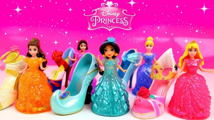 Disney Princess Magiclip Toys Surprises! Kids Glitter Glider Princess Dolls Dress Magic Surprises!