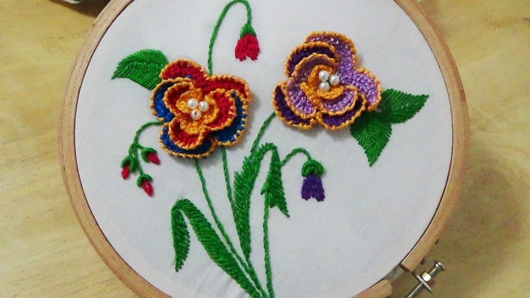 Hand Embroidery: 3-D Detached buttonhole stitch