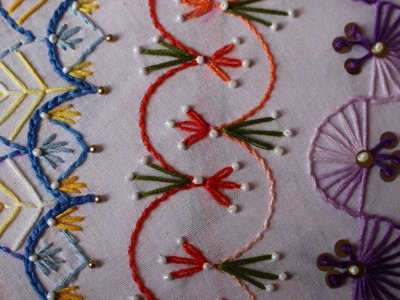 Hand Embroidery Designs | Basic embroidery stitches # Part 8 | Stitch and Flower-98
