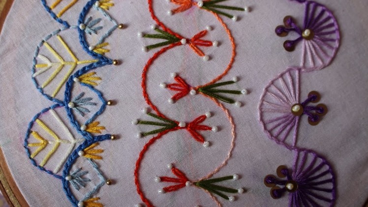 Hand Embroidery Designs | Basic embroidery stitches # Part 8 | Stitch and Flower-98