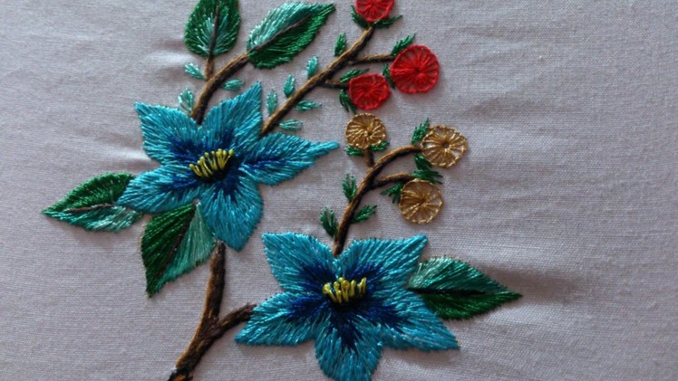 Hand embroidery designs. long and short, stem, button hole,romanian and satin stitches.