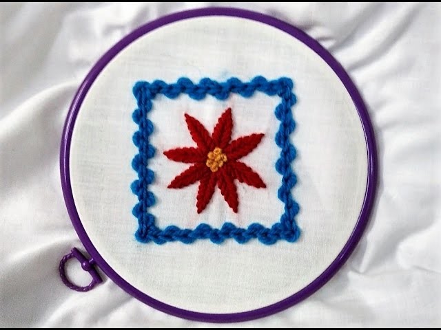 Hand Embroidery - Flower with Chicken Kari Stitch