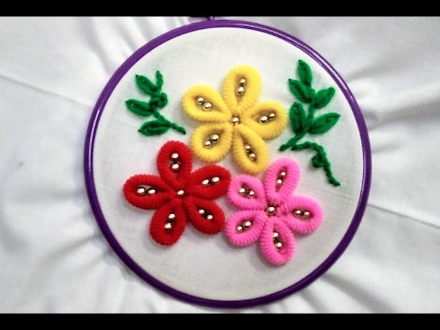 Hand Embroidery - Flowers (with Rubber Hair Band) Stitch