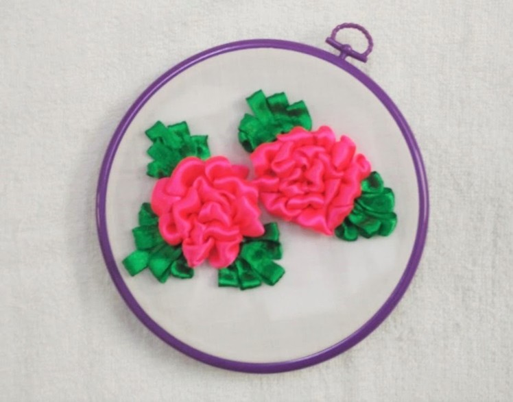Hand Embroidery - Pink Ribbon Flower Stitch