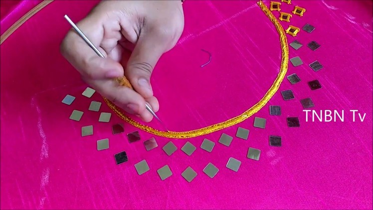 Hand embroidery tutorial for beginners | mirror work embroidery designs, embroidery stitches