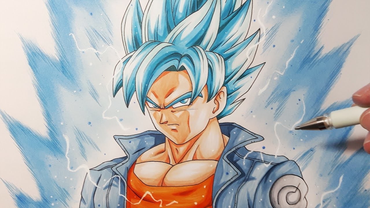 How To Color Goku Super Saiyan BLUE - Coloring and Aura Tutorial