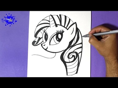 How to draw my little pony, - Como dibujar a Rarity 3 - how to draw rarity