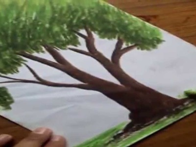 How to Draw Trees with Oil Pastel Color