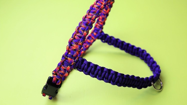 How to make a front pull paracord dog harness tutorial