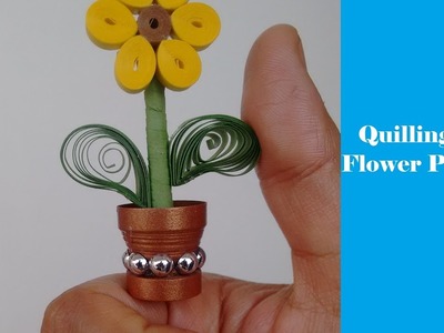 How to make Miniature 3D Flower Pot | 3D Quilling | DIY