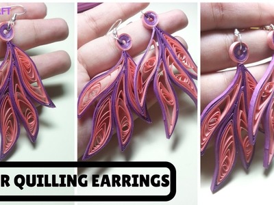 How to make Paper Earrings| Quilling Tutorial | Paper Quilling Earrings | Leaf shaped