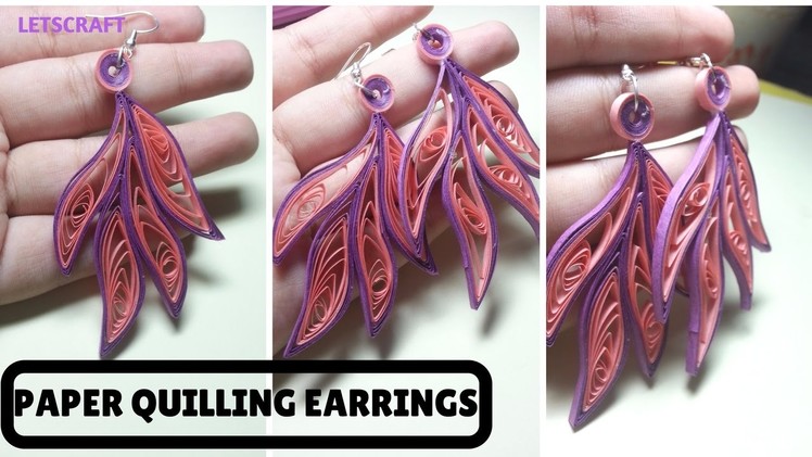 How to make Paper Earrings| Quilling Tutorial | Paper Quilling Earrings | Leaf shaped
