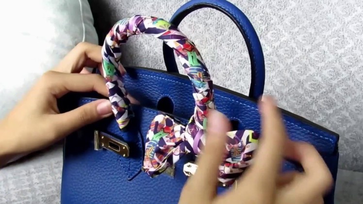How to tie a  scarf on a handbag by viranda