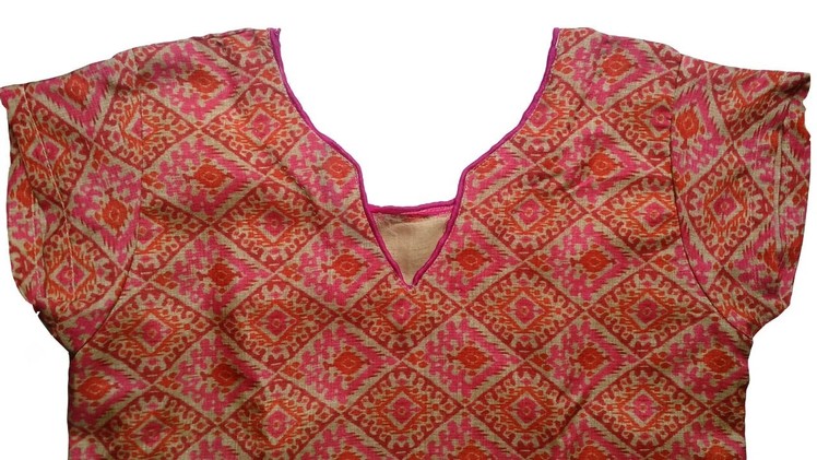 Kurti neck design DIY | cutting and stitching of kurti with lining full video