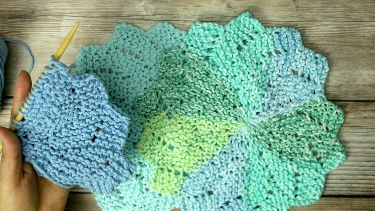 Learn to Knit  - Flower shaped washcloth, aka Almost Lost Washcloth  (Video 1)