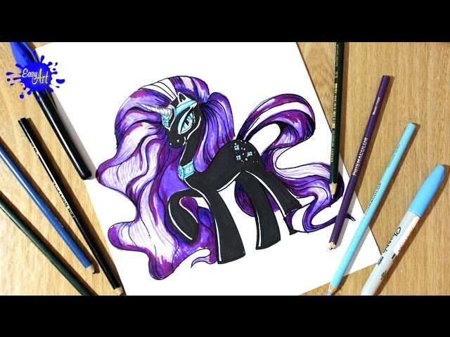 My little pony-como dibujar a Nightmare Rarity-how to draw my little pony,how to draw a Rarity