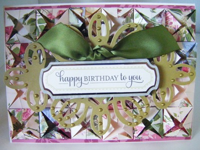 146.Cardmaking Project: Anna Griffin Fancy Rose Paperfolding Card