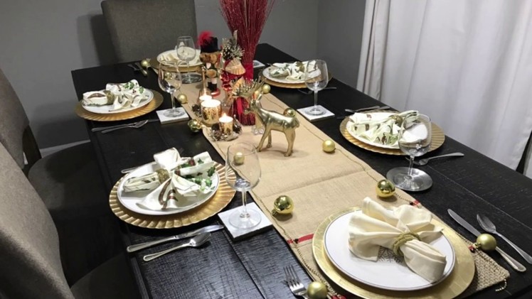 Christmas Tablescape; using items from Dollar Tree, Michaels and Tuesday Morning