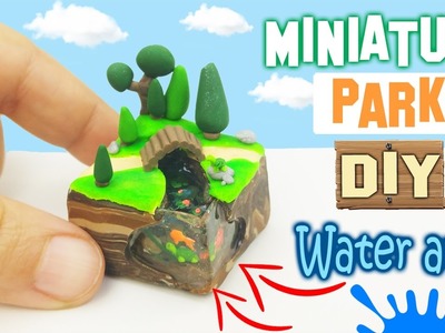 DIY MINIATURE PARK Polymer Clay & Resin Tutorial How to make resina dollhouse garden doll Crafts