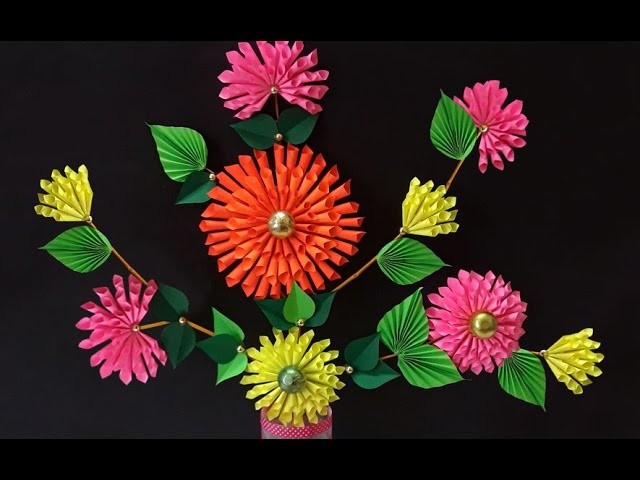 DIY Projects : How to Make Beautiful Paper Dahlia Craft for Home Decoration | DIY Room Decor