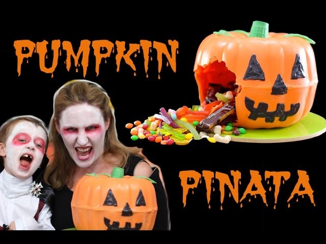 Halloween Pumpkin PINATA Jack O Lantern Smash Cake | Cooking With SQUISH