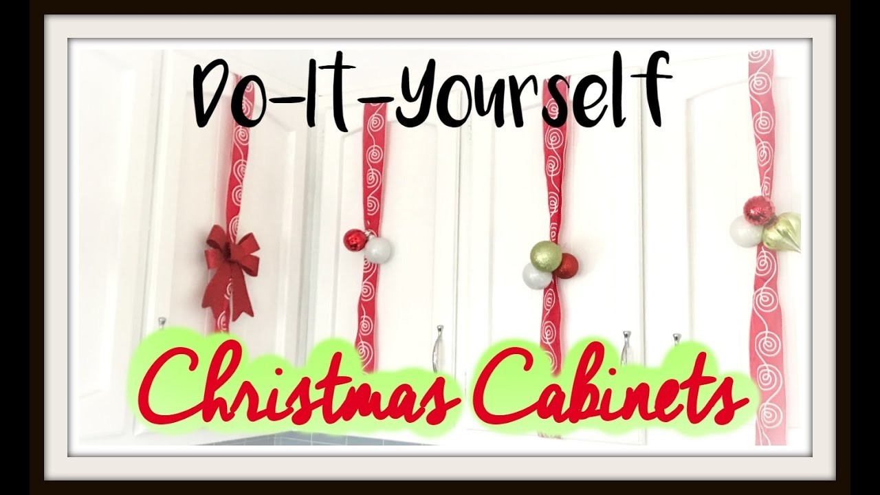 How to Create Christmas Ribbon Cabinets
