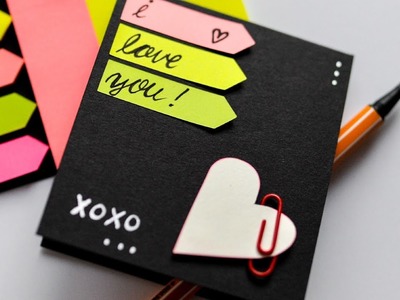 How to Make - Memo Note Valentine's Day Card - Step by Step DIY | Kartka Walentynki