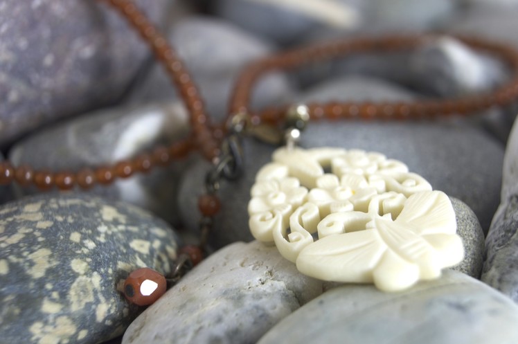 How to use carved bone to make a necklace