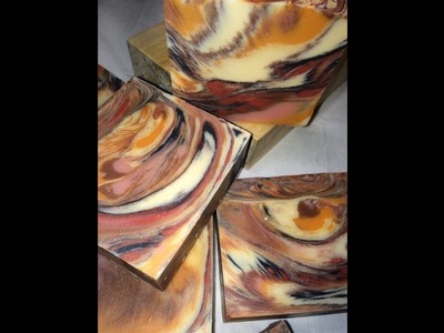 Making and cutting "Bonfire Bliss" cold process soap