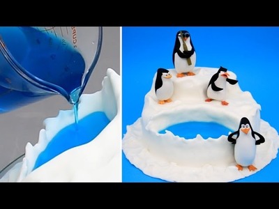 Penguins Of Madagascar Jello Pool  Cake  - How to make by CakesStepbyStep