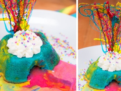 Rainbow Lava Cake Recipe (White Chocolate Lava Cake) from Cookies Cupcakes and Cardio