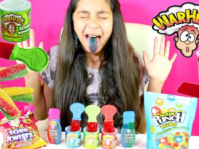 TRYING SOUR CANDY WARHEADS SOUR CANDY!! 7 FLAVORS! B2cutecupcakes