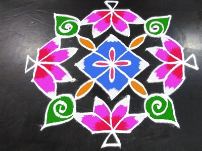 #283 - Simple Kolam Design Art | Easy Rangoli Designs | Latest Rangavalli | Festival Arts
