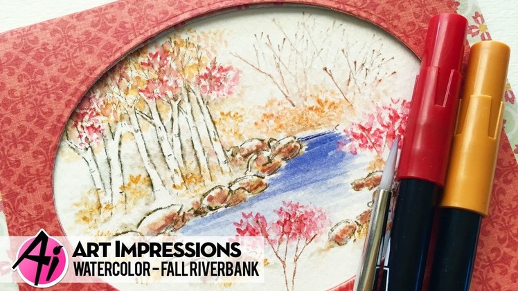 Ai Watercolor - Fall Riverbank