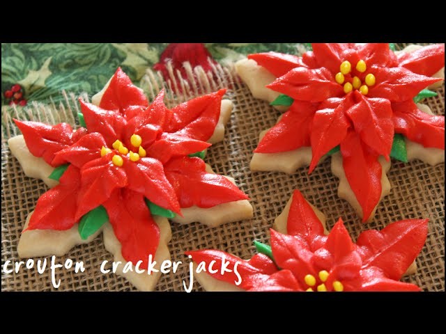 Christmas Poinsettia Sugar Cookies!!