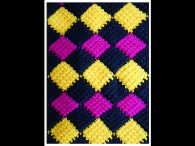 Crochet Entrelac Stitch Blanket