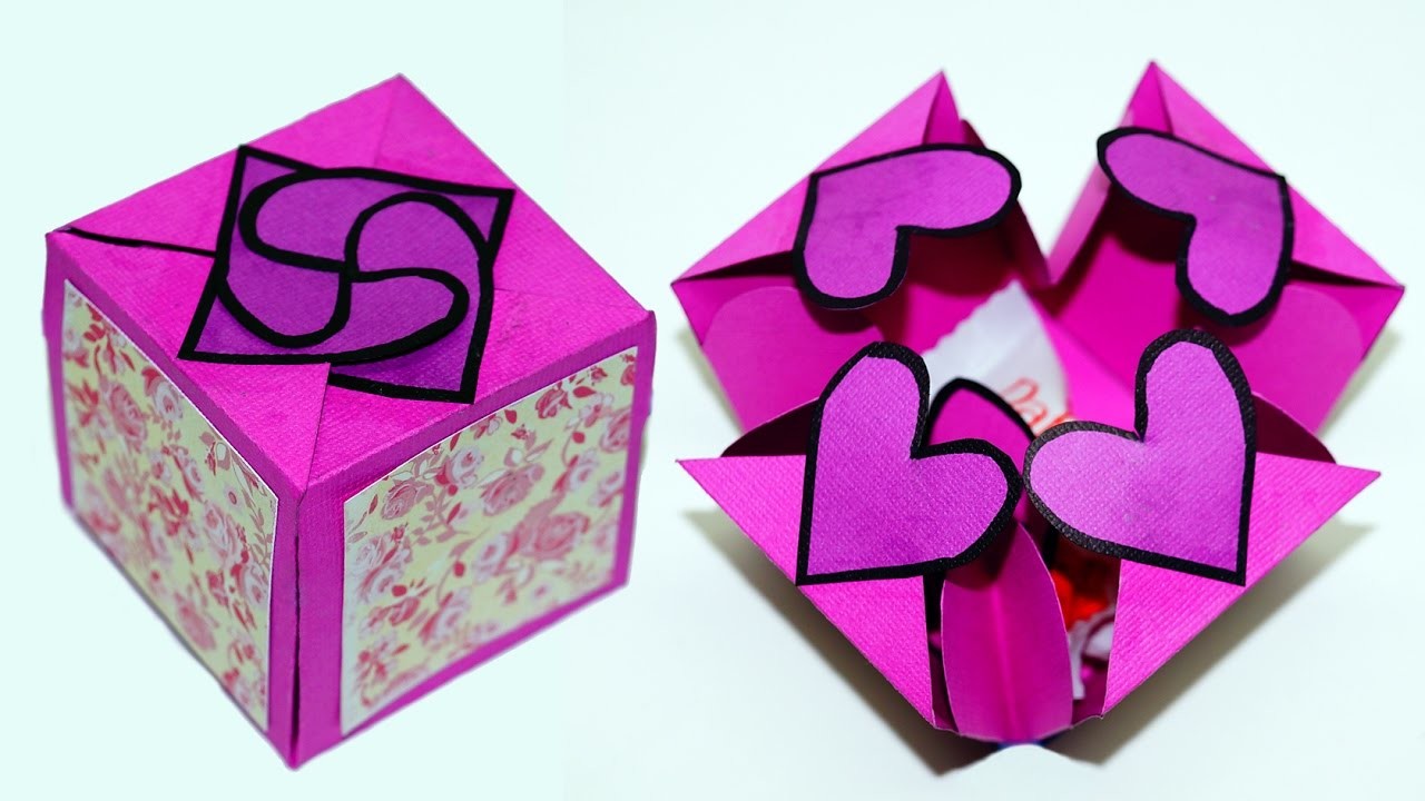 DIY paper crafts idea - Gift box sealed with hearts - a smart way to