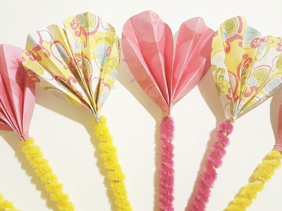 Fan Folded Paper Hearts - Valentine's Day Craft Idea