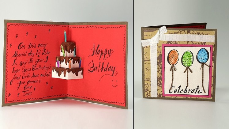 Handmade Birthday Greeting Card - Cake Pop Up Birthday Card Step By Step Tutorial