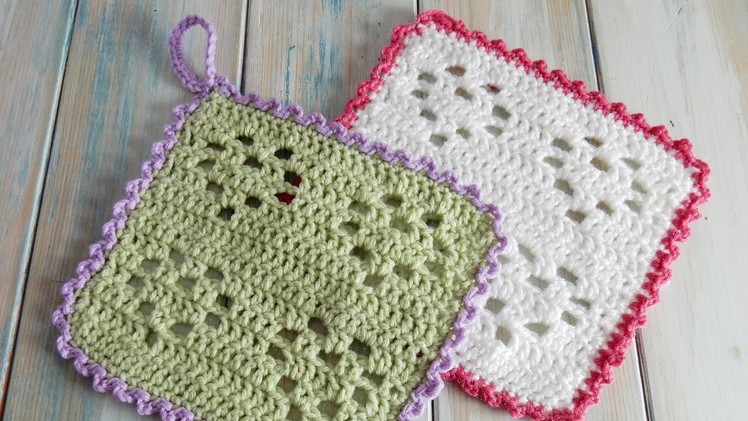 How to Crochet a Heart Filet Wash Cloth