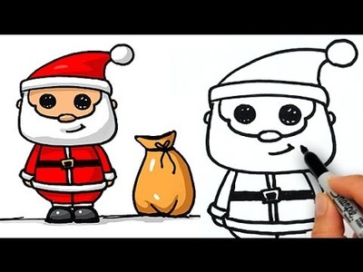 How to Draw a Cute Santa Claus Easy for Beginners