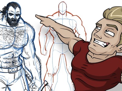 How to Draw BIG BADASS DUDES - Extreme Male Muscle Anatomy Tutorial!