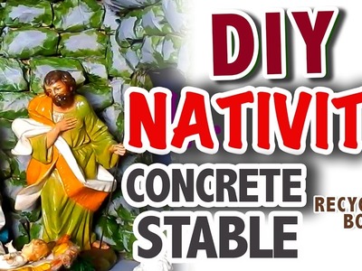 Make Easy "Concrete" Barn House for the Nativity Set