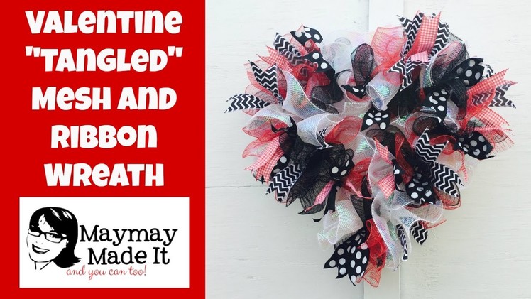Mesh and Ribbon Wreath Tutorial for Valentines