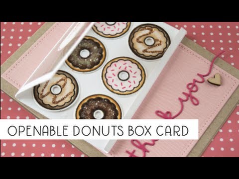 Openable donut box card with watercolor markers