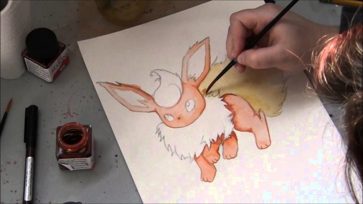 Pokémon: Flareon - Watercolor Speedpaint