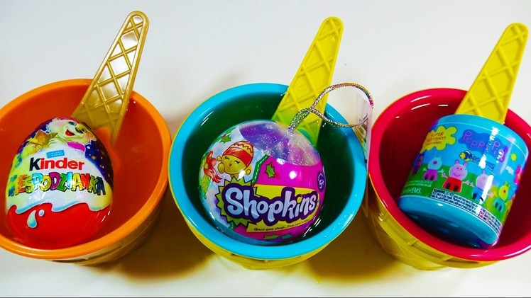 Slime Clay Ice Cream Cup Surprise Kinder Surprise Egg Shopkins 2016 Christmas Ornaments Peppa Pig