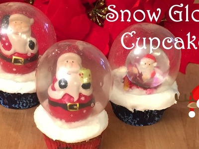Snow Globe Christmas Cinnamon Cupcakes - Cheeky Crumbs