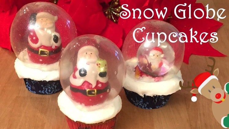 Snow Globe Christmas Cinnamon Cupcakes - Cheeky Crumbs
