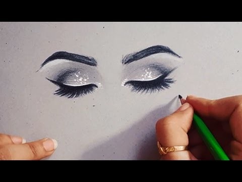 رسم عيون مغمضة خطوة بخطوة